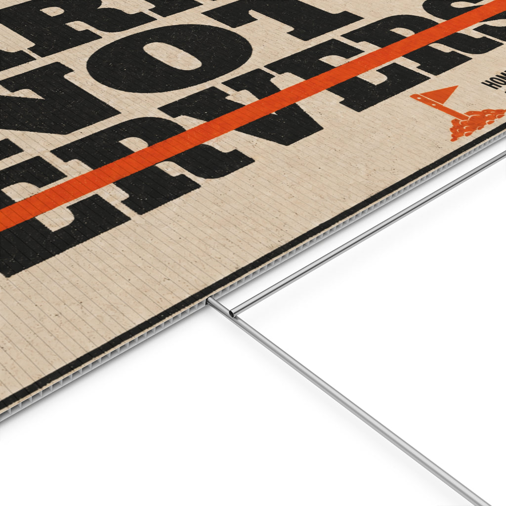 Plastic Yard Sign — "FARMS NOT SERVERS" Public Notice Protest Sign